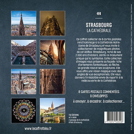 Coffret de 8 cartes postales "Cathédrale de Strasbourg"