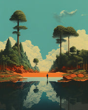 Sapins, lac et perspective